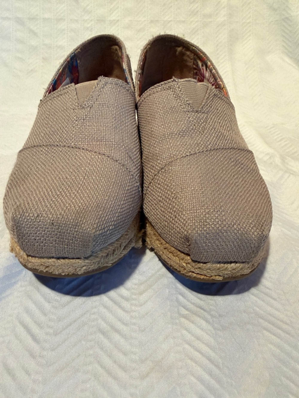 Bobs from Skechers Taupe Canvas Slip-On Espadrilles - Casual Everyday Shoes. - Picture 2 of 9